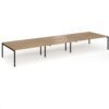 Connex Goal-Post 5400 x 1600 x 725mm Back to Back Desk ( 6 x 1800mm ) - Black Frame / Oak Top - GCO5416-K-O