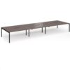 Connex Goal-Post 5400 x 1600 x 725mm Back to Back Desk ( 6 x 1800mm ) - Black Frame / Walnut Top - GCO5416-K-W