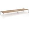 Connex Goal-Post 5400 x 1600 x 725mm Back to Back Desk ( 6 x 1800mm ) - Silver Frame / Beech Top - GCO5416-S-B