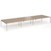Connex Goal-Post 5400 x 1600 x 725mm Back to Back Desk ( 6 x 1800mm ) - Silver Frame / Kendal Oak Top - GCO5416-S-KO