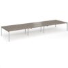 Connex Goal-Post 5400 x 1600 x 725mm Back to Back Desk ( 6 x 1800mm ) - Silver Frame / Nebraska Oak Top - GCO5416-S-NO
