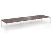 Connex Goal-Post 5400 x 1600 x 725mm Back to Back Desk ( 6 x 1800mm ) - Silver Frame / Walnut Top - GCO5416-S-W