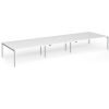 Connex Goal-Post 5400 x 1600 x 725mm Back to Back Desk ( 6 x 1800mm ) - Silver Frame / White Top - GCO5416-S-WH