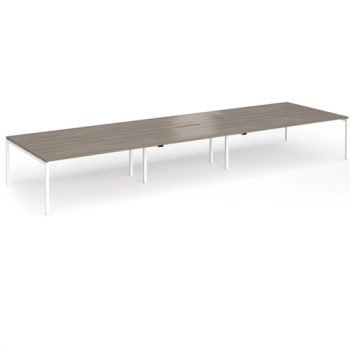 Connex Goal-Post 5400 x 1600 x 725mm Back to Back Desk ( 6 x 1800mm ) - White Frame / Nebraska Oak Top - GCO5416-WH-NO