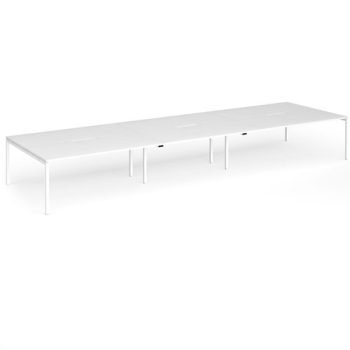 Connex Goal-Post 5400 x 1600 x 725mm Back to Back Desk ( 6 x 1800mm ) - White Frame / White Top - GCO5416-WH-WH