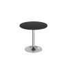 Genoa circular dining table with chrome trumpet base 800mm - Black - GDC800-C-BK