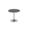 Genoa circular dining table with chrome trumpet base 800mm - Onyx Grey - GDC800-C-OG