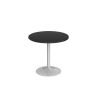 Genoa circular dining table with silver trumpet base 800mm - Black - GDC800-S-BK