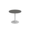 Genoa circular dining table with silver trumpet base 800mm - Onyx Grey - GDC800-S-OG