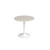 Genoa circular dining table with white trumpet base 800mm - Light Grey - GDC800-WH-LG