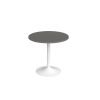 Genoa circular dining table with white trumpet base 800mm - Onyx Grey - GDC800-WH-OG