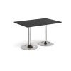 Genoa rectangular dining table with chrome trumpet base 1200mm x 800mm - Black - GDR1200-C-BK