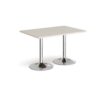 Genoa rectangular dining table with chrome trumpet base 1200mm x 800mm - Light Grey - GDR1200-C-LG