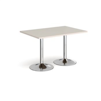 Genoa rectangular dining table with chrome trumpet base 1200mm x 800mm - Light Grey - GDR1200-C-LG