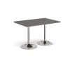 Genoa rectangular dining table with chrome trumpet base 1200mm x 800mm - Onyx Grey - GDR1200-C-OG