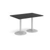 Genoa rectangular dining table with silver trumpet base 1200mm x 800mm - Black - GDR1200-S-BK
