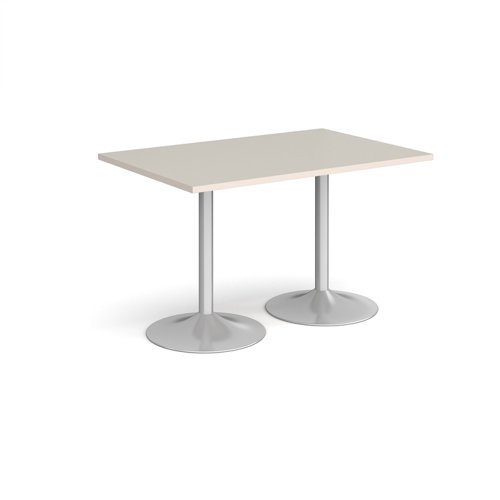 Genoa rectangular dining table with silver trumpet base 1200mm x 800mm - Light Grey - GDR1200-S-LG