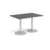 Genoa rectangular dining table with silver trumpet base 1200mm x 800mm - Onyx Grey - GDR1200-S-OG