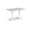 Genoa rectangular dining table with white trumpet base 1200mm x 800mm - Light Grey - GDR1200-WH-LG