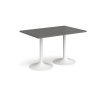 Genoa rectangular dining table with white trumpet base 1200mm x 800mm - Onyx Grey - GDR1200-WH-OG