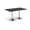 Genoa rectangular dining table with chrome trumpet base 1400mm x 800mm - Black - GDR1400-C-BK