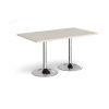 Genoa rectangular dining table with chrome trumpet base 1400mm x 800mm - Light Grey - GDR1400-C-LG