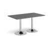 Genoa rectangular dining table with chrome trumpet base 1400mm x 800mm - Onyx Grey - GDR1400-C-OG