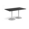 Genoa rectangular dining table with silver trumpet base 1400mm x 800mm - Black - GDR1400-S-BK