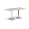 Genoa rectangular dining table with silver trumpet base 1400mm x 800mm - Light Grey - GDR1400-S-LG