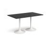 Genoa rectangular dining table with white trumpet base 1400mm x 800mm - Black - GDR1400-WH-BK