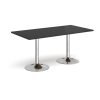 Genoa rectangular dining table with chrome trumpet base 1600mm x 800mm - Black - GDR1600-C-BK