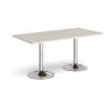 Genoa rectangular dining table with chrome trumpet base 1600mm x 800mm - Light Grey - GDR1600-C-LG