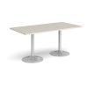 Genoa rectangular dining table with silver trumpet base 1600mm x 800mm - Light Grey - GDR1600-S-LG