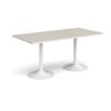 Genoa rectangular dining table with white trumpet base 1600mm x 800mm - Light Grey - GDR1600-WH-LG