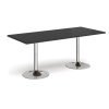Genoa rectangular dining table with chrome trumpet base 1800mm x 800mm - Black - GDR1800-C-BK