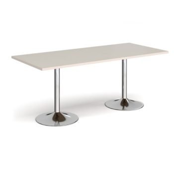 Genoa rectangular dining table with chrome trumpet base 1800mm x 800mm - Light Grey - GDR1800-C-LG