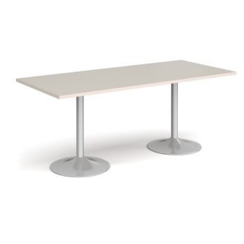 Genoa rectangular dining table with silver trumpet base 1800mm x 800mm - Light Grey - GDR1800-S-LG