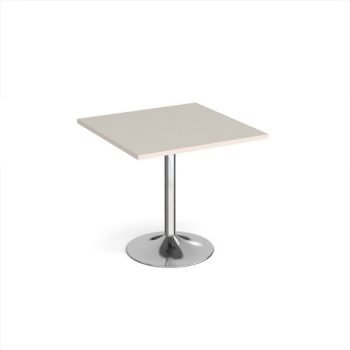 Genoa square dining table with chrome trumpet base 800mm - Light Grey - GDS800-C-LG