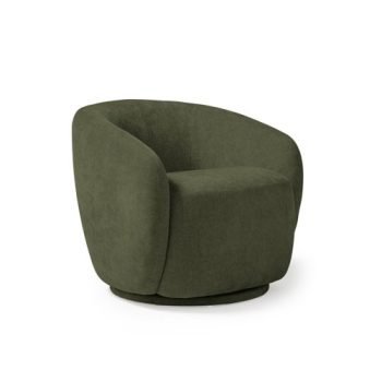 Grace single swivel club chair in olive green  - GRA50001-OG