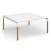 Connex Plus Goal-Post Wooden 1600 x 1600 x 725mm Back to Back Desk - White Frame / White Top - GWBT1616-WH-WH