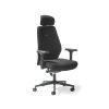 Hatha high back posture task chair with black fabric seat and back headrest & adjustable arms - HAT301K2-K