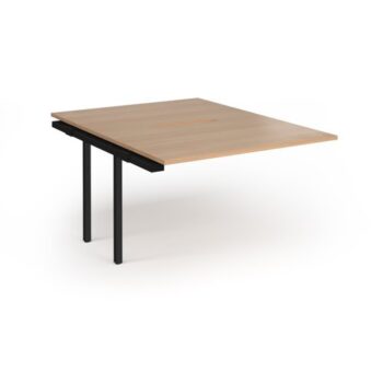 Connex Plus O Frame 1200 x 1600 x 725mm Back to Back Add On Bay - Black Frame / Beech Top - HCO1216-AB-K-B
