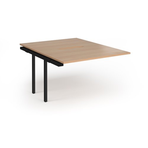 Connex Plus O Frame 1200 x 1600 x 725mm Back to Back Add On Bay - Black Frame / Beech Top - HCO1216-AB-K-B