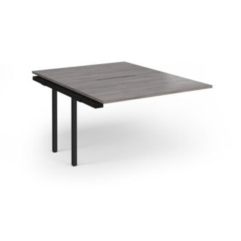 Connex Plus O Frame 1200 x 1600 x 725mm Back to Back Add On Bay - Black Frame / Grey Oak Top - HCO1216-AB-K-GO