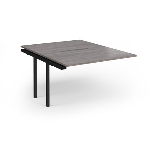 Connex Plus O Frame 1200 x 1600 x 725mm Back to Back Add On Bay - Black Frame / Grey Oak Top - HCO1216-AB-K-GO