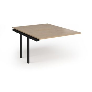 Connex Plus O Frame 1200 x 1600 x 725mm Back to Back Add On Bay - Black Frame / Kendal Oak Top - HCO1216-AB-K-KO