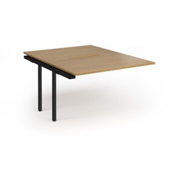 Connex Plus O Frame 1200 x 1600 x 725mm Back to Back Add On Bay - Black Frame / Oak Top - HCO1216-AB-K-O