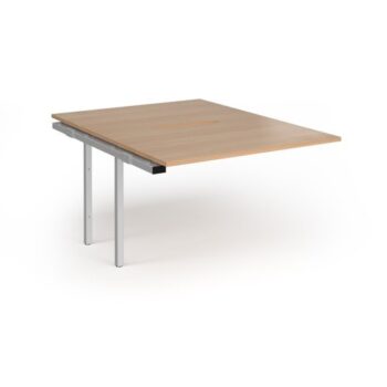 Connex Plus O Frame 1200 x 1600 x 725mm Back to Back Add On Bay - Silver Frame / Beech Top - HCO1216-AB-S-B