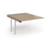 Connex Plus O Frame 1200 x 1600 x 725mm Back to Back Add On Bay - Silver Frame / Kendal Oak Top - HCO1216-AB-S-KO