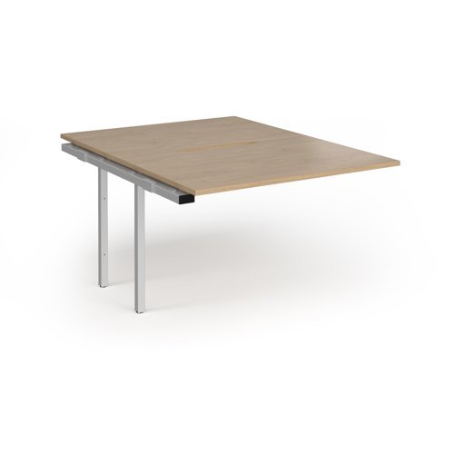 Connex Plus O Frame 1200 x 1600 x 725mm Back to Back Add On Bay - Silver Frame / Kendal Oak Top - HCO1216-AB-S-KO
